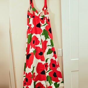 Malia Honolulu Vintage Red and Green Floral Dress